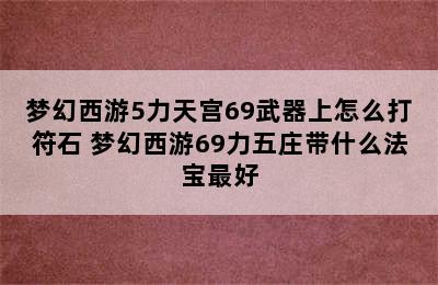 梦幻西游5力天宫69武器上怎么打符石 梦幻西游69力五庄带什么法宝最好